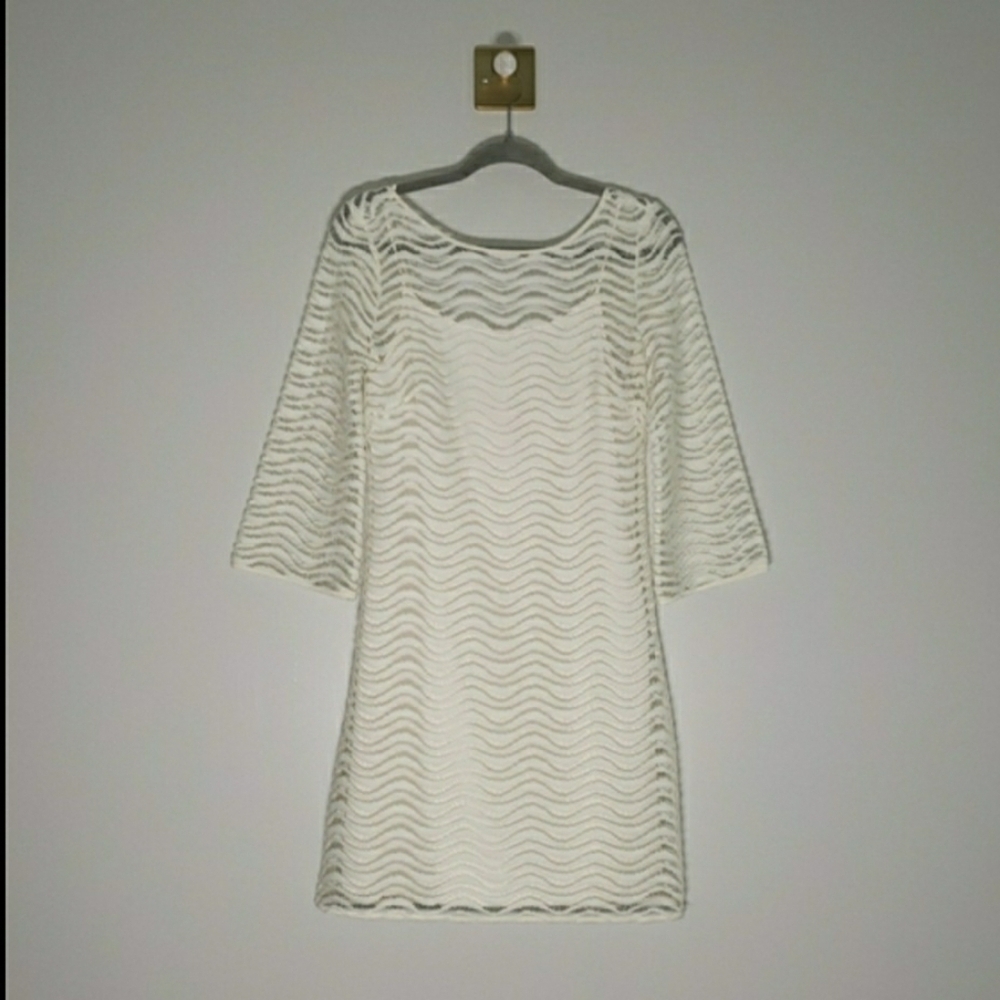 Lilly Pulitzer Topanga Dress Small Cream Crochet Lace Beach Coastal Vacation
